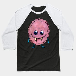 Fanged, pink fluff ball monster Baseball T-Shirt